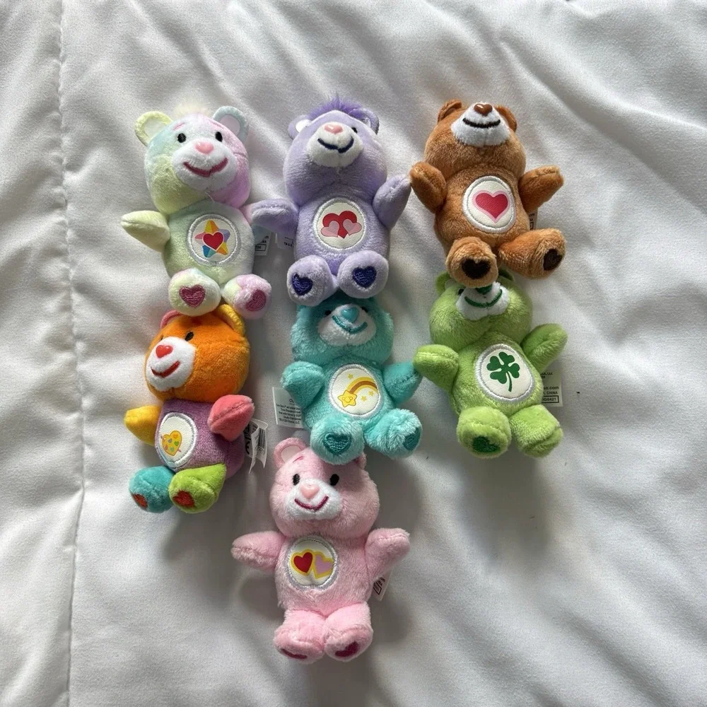 Care Bears Mini Plush Bear Set Of 7 Tenderheart Good Luck Cheer Wish Share‎